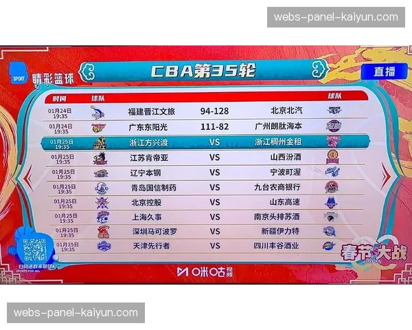 CBA官方：2025-26赛季常规赛MVP奖项将于4月15日公布